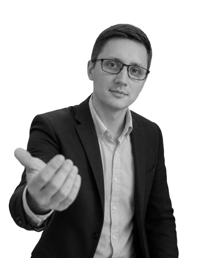An author reaching out a hand